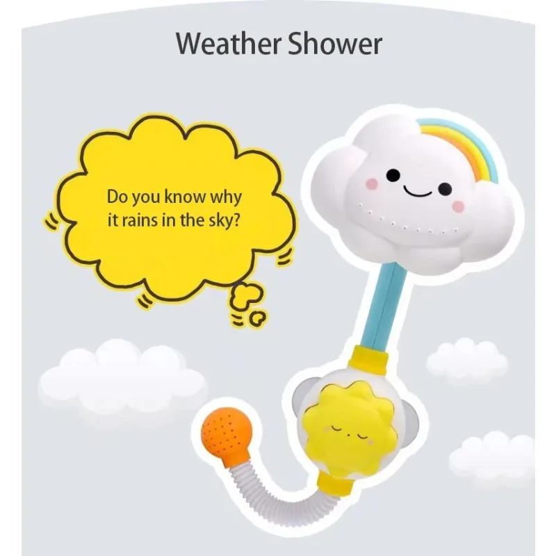 Zabawka do kąpieli dla niemowląt, deszczownica w kształcie chmurki, głowice prysznicowe, zabawka do zabawy w wodzie dla niemowląt, edukacyjna zabawka, rozwijająca inteligencję, rozwiązywanie puzzli, bezpieczny materiał.