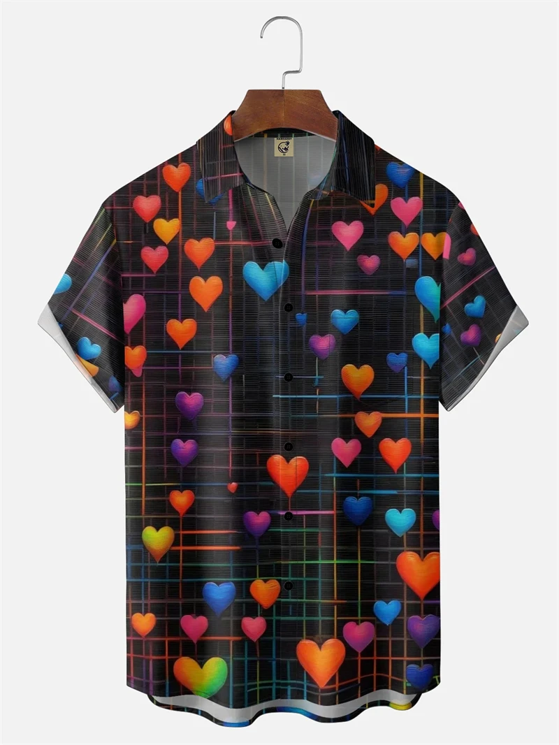 

Футболки для пар на День святого Валентина, уличный винтажный стиль, с принтом в виде сердца, с коротким рукавом, одежда для пар, новая летняя повседневная унисекс-блузка, топы