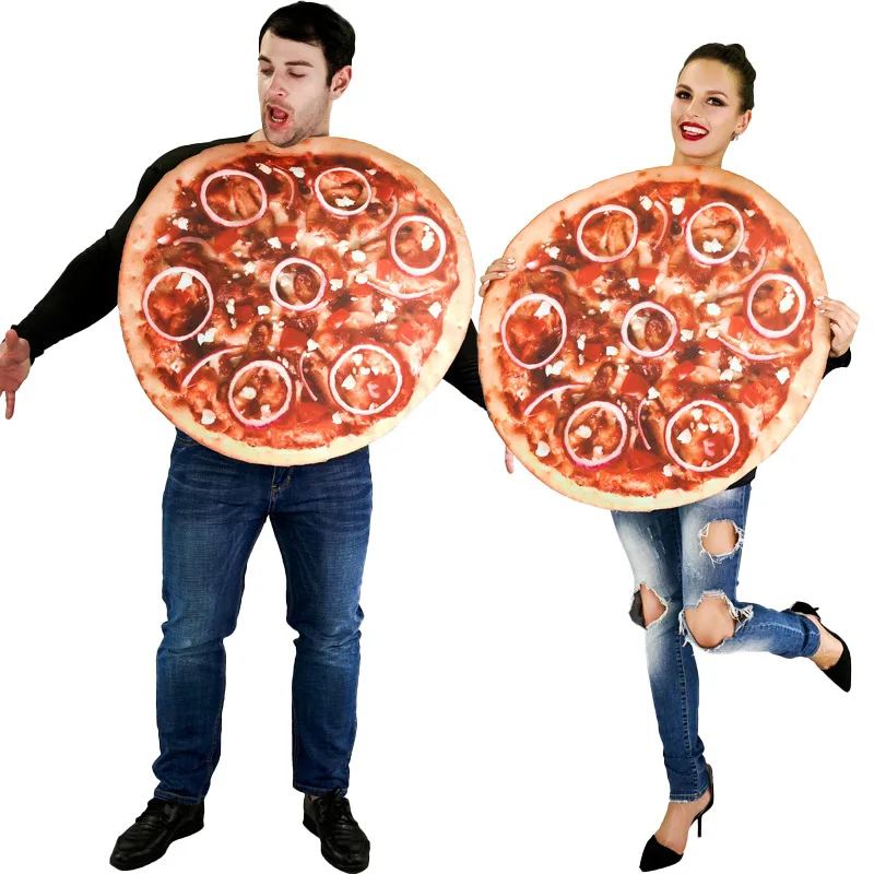 Funny Parody Pizza Costumes Halloween Party Outfits Cosplay Stage Costumes Performance Attire Masquerade Ball