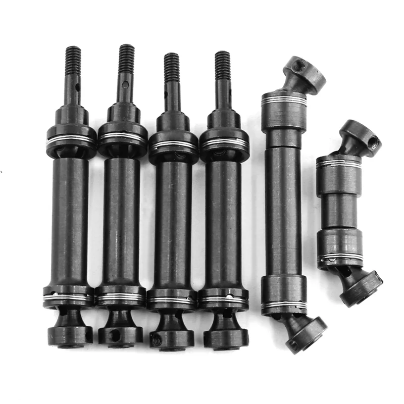 6Pcs Hardened Steel Front Rear Center Drive Shaft for 1/16 Traxxas E-Revo EREVO SUMMIT SLASH 4WD RC Car Upgrade Parts