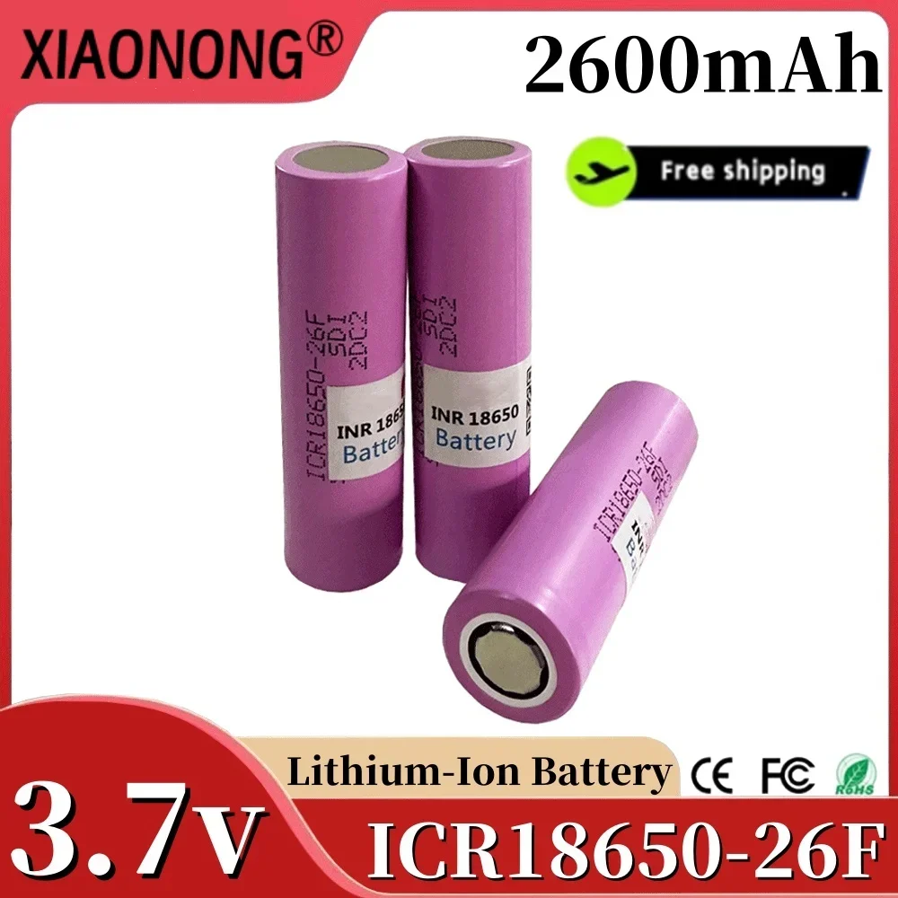 

3.7V 2600mAh ICR18650-26F Large Capacity Rechargeable Lithium Battery Suitable for All Kinds of Electronic Products+Charger