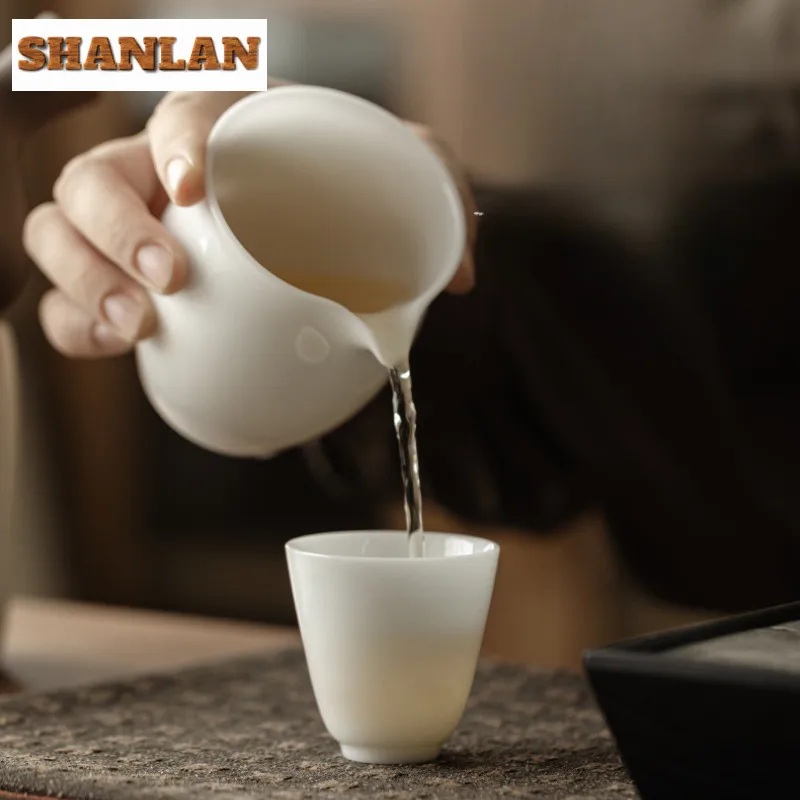 Ice Seed Jade Porcelain Teacup Luxury Tea Bowl Sample Tea Cup Tea-tasting Personal Cup Chazhan Master Cups Drinkware Supplies