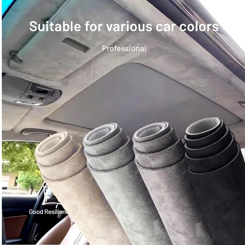 

Automotive Interior Ceiling Fabric Suede Lining Non Sticky Fix Car Headliner Fabric with Foam Backing Decoration Renovation RV