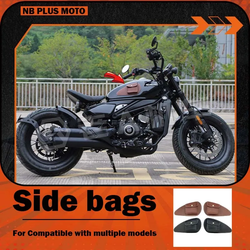 【Premium】For Suitable for retro motorcycles and modified motorcycles, genuine leather fuel tank stickers, oil bottle side sticke