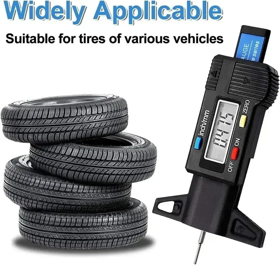 Digital LCD Tire Tread Depth Gauge Caliper for Car Repair 0-25mm Measurer Tool 1PC gallery 1