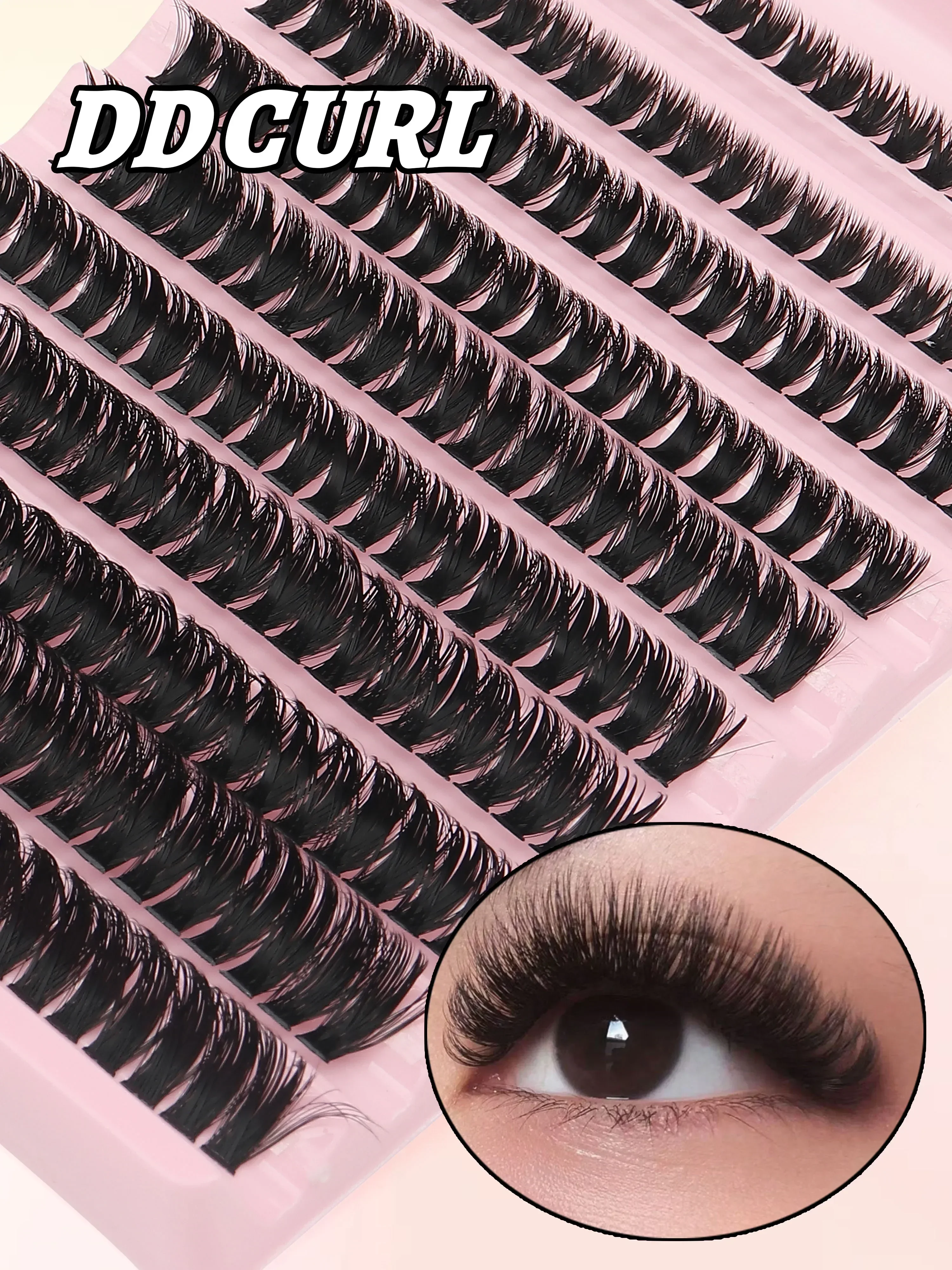 80D D Curl Faux Mink Eyelash Extensions Clusters Thick Volume Wispy Individual DIY Lash Segments for Eyelashes