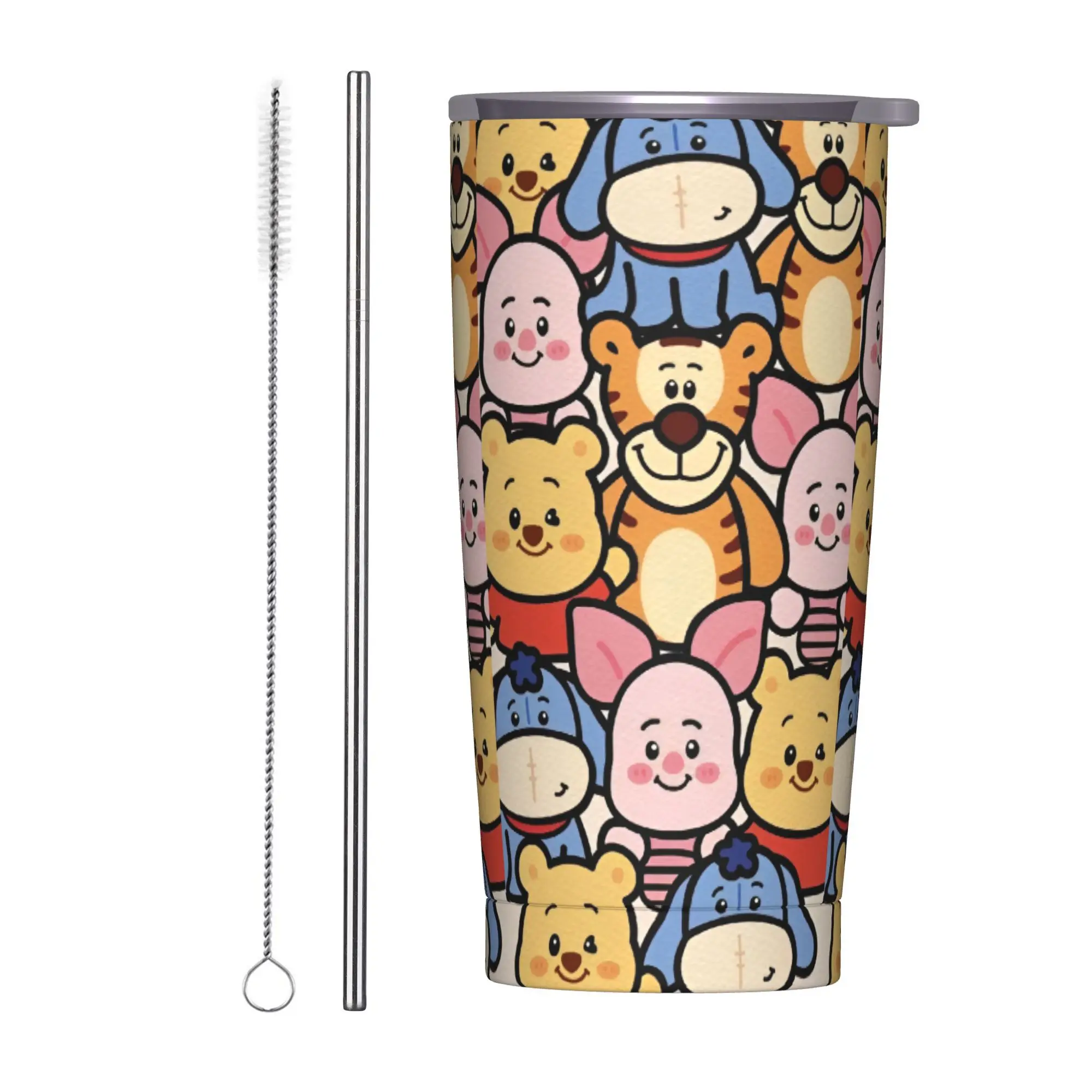 

Winnie the pooh Tumbler With Straw Stainless Steel Mug Cups Double Wall Vacuum Insulated for Cold Or Hot 20oz