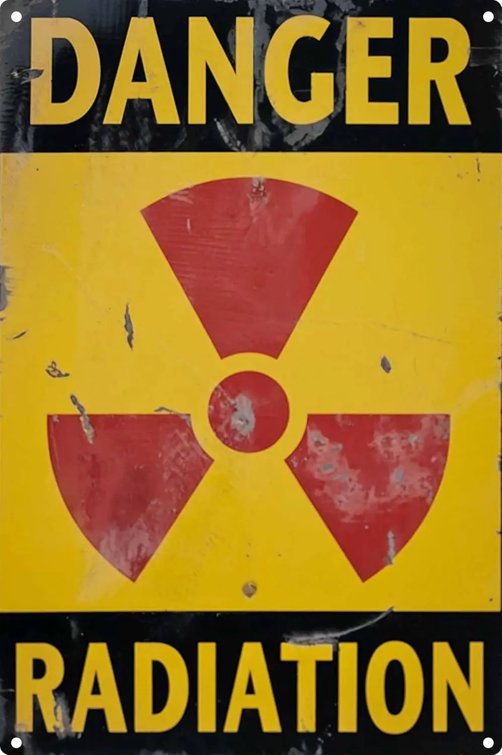Vintage Tin Danger Sign Retro Metal Radiation Sign for Outdoor Decoration - Outdoor Funny Wall Art Plaque
