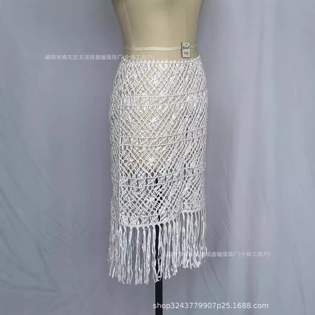 H240504 Hand-woven Intangible Cultural Heritage Skirt Fashion Design Elegant Temperament Banquet Ball Tassel Skirt