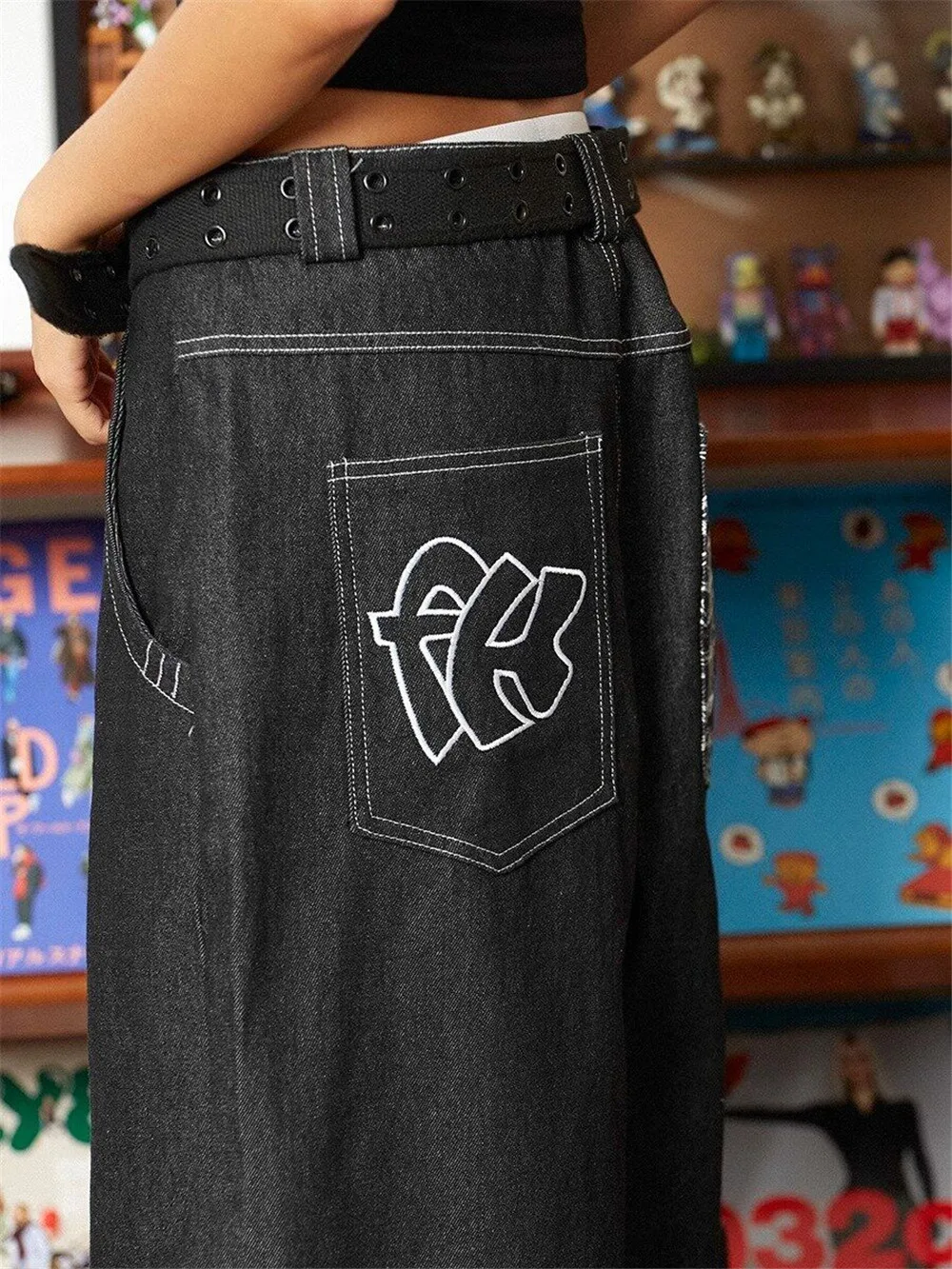 Baggy Wide Leg Shorts Streetwear Vintage Embroidery Woman Jeans Y2k Shorts Oversize Retro Style Shorts Hippie Denim Pants Summer