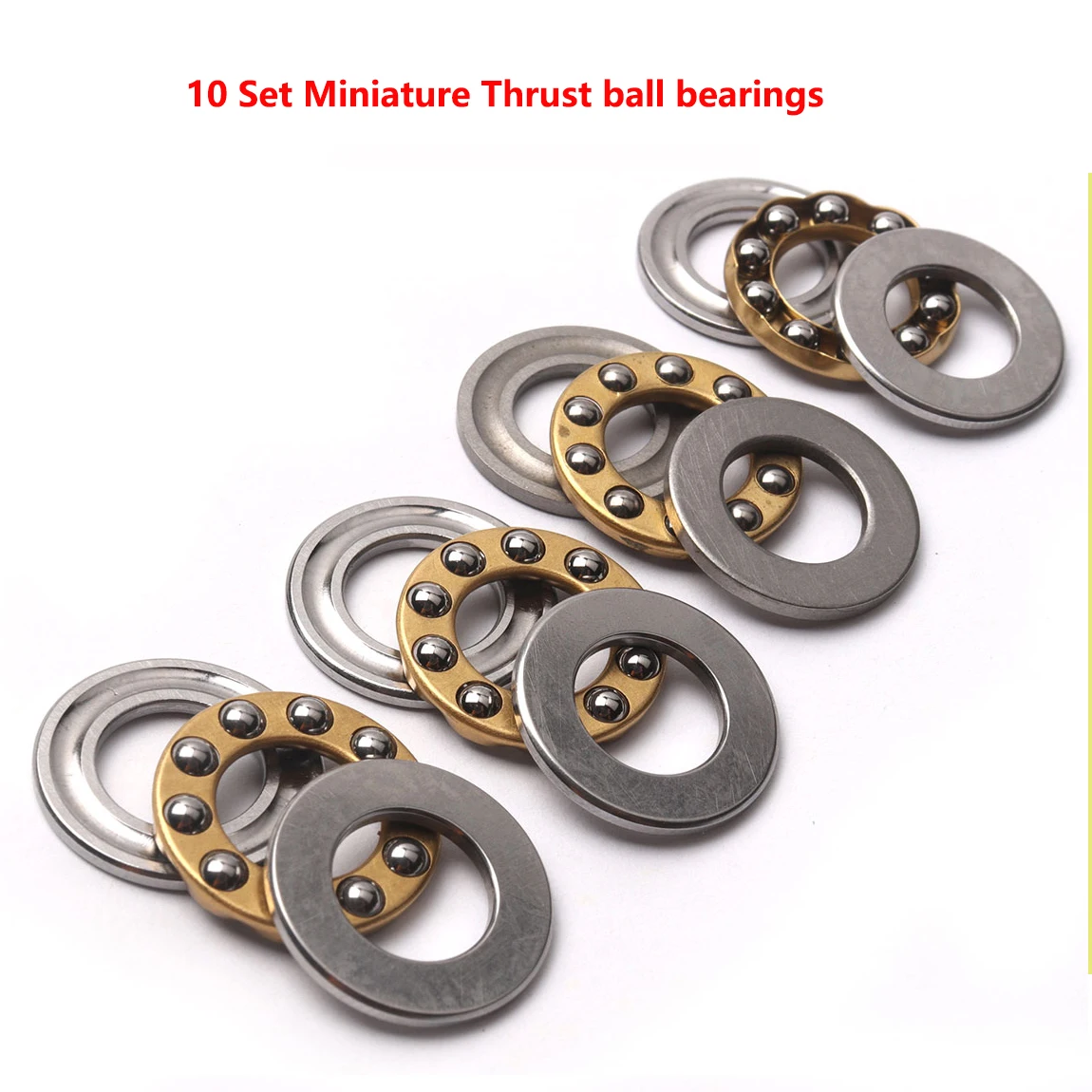 

10 Set Miniature Thrust Ball Bearings F8/F9/F10 Plane Metal Axial Ball Thrust Bearing For Hardware Accessories