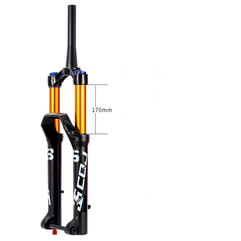 Mountain bike front fork 170 stroke barrel shaft type shaft damping front fork off-road modified shock absorber