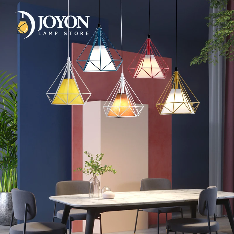 

Modern Pendant Light Black Iron Hanging Cage Vintage Led Lamp E27 Industrial Loft Retro Dining Room Restaurant Bar Counter