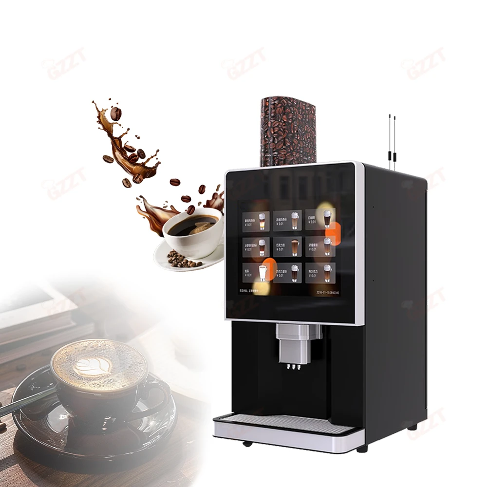 Self‑service Instant Coffee & Hot Chocolate Dispensing Maker, Multiple 17 Touch Screen for Commercial Cafe Hot Drinks Serving