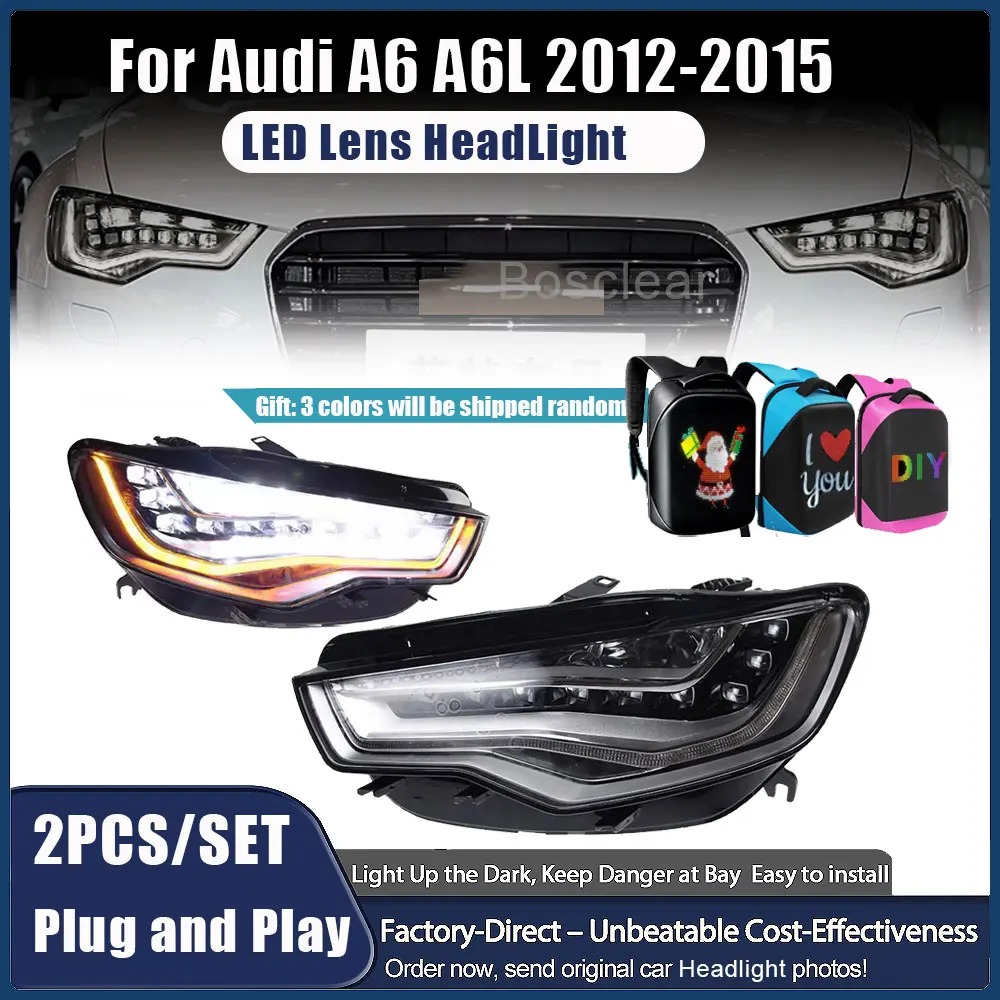 

Car Matrix Headlights for Audi A6 C7 2012-2015 Dragon Ball Matrix Headlamps Lights Day Running Lamp Turn Signals Plug and Play