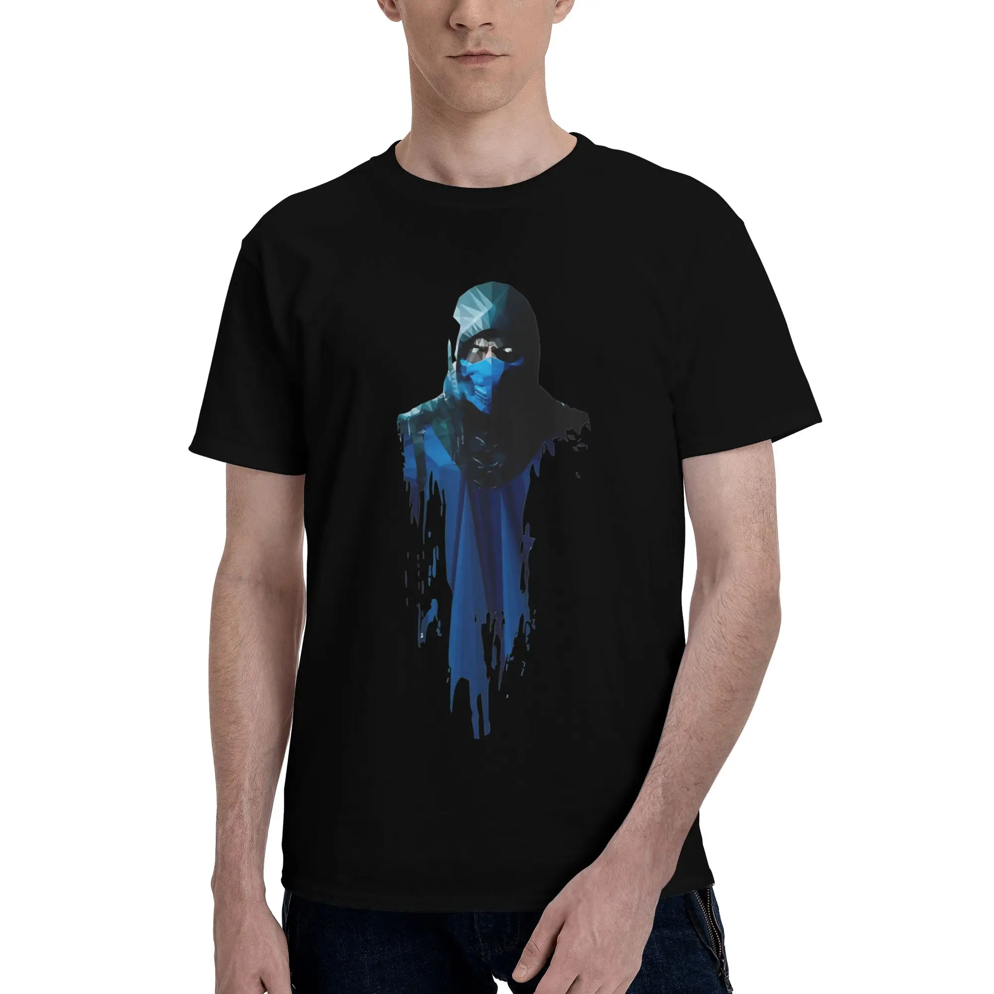Sub Zero Dripping Ice  Novelty 100% Cotton T-Shirt Mortal Kombat Tees Tops For Men