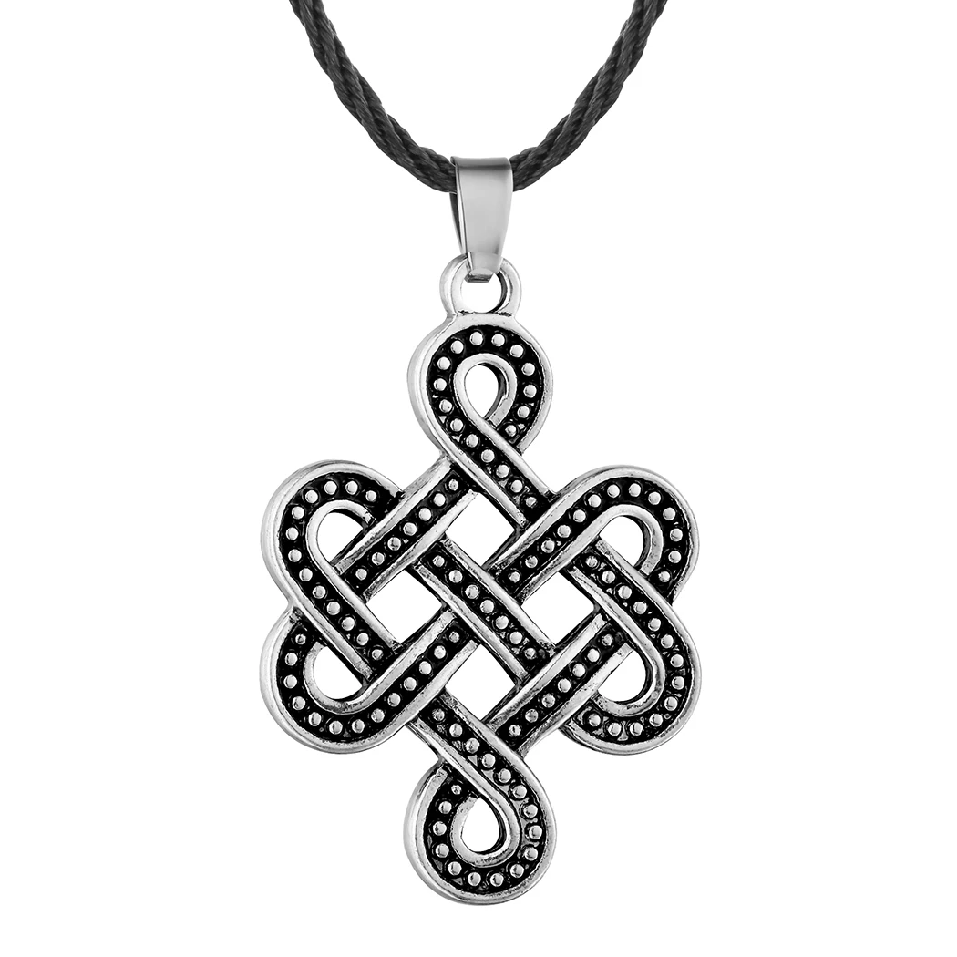 Witch Knot Talisman Celtic Eternity Knot Necklace Silver Irish Knot Pendant Celtic Infinity Knot Necklace for Women Men Jewelry