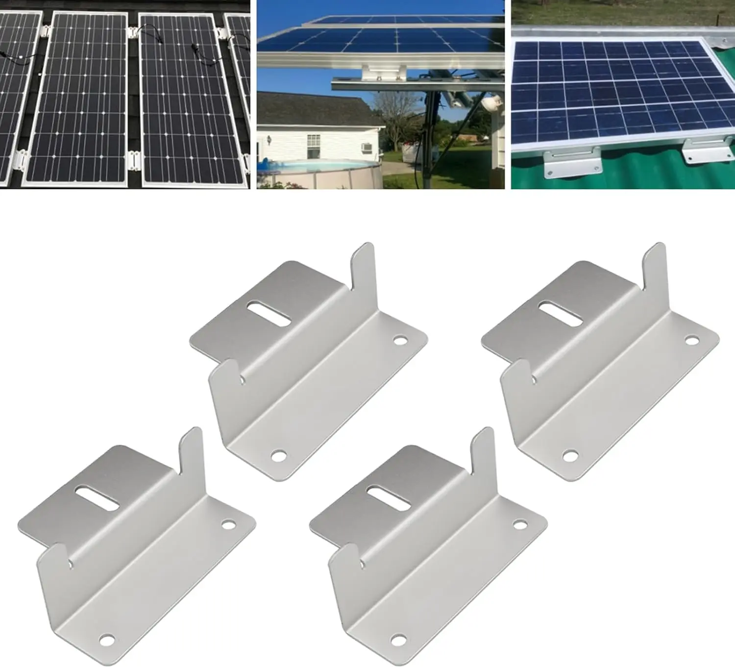 Solarmodul-Halterung Robuste Aluminium-Legierung Z-Halterungen für Wohnmobile, Anhänger und Boote, Einfache Installation für 50-150W Panels, Solar-Halterung