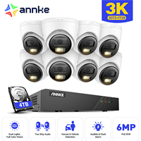 Annke H500 8CH 3K IR Ultra HD IP PoE Camera Dual Light Outdoor PoE Security Camera 265+ Two Way Audio 2.8MM Lens Human & Vehicle