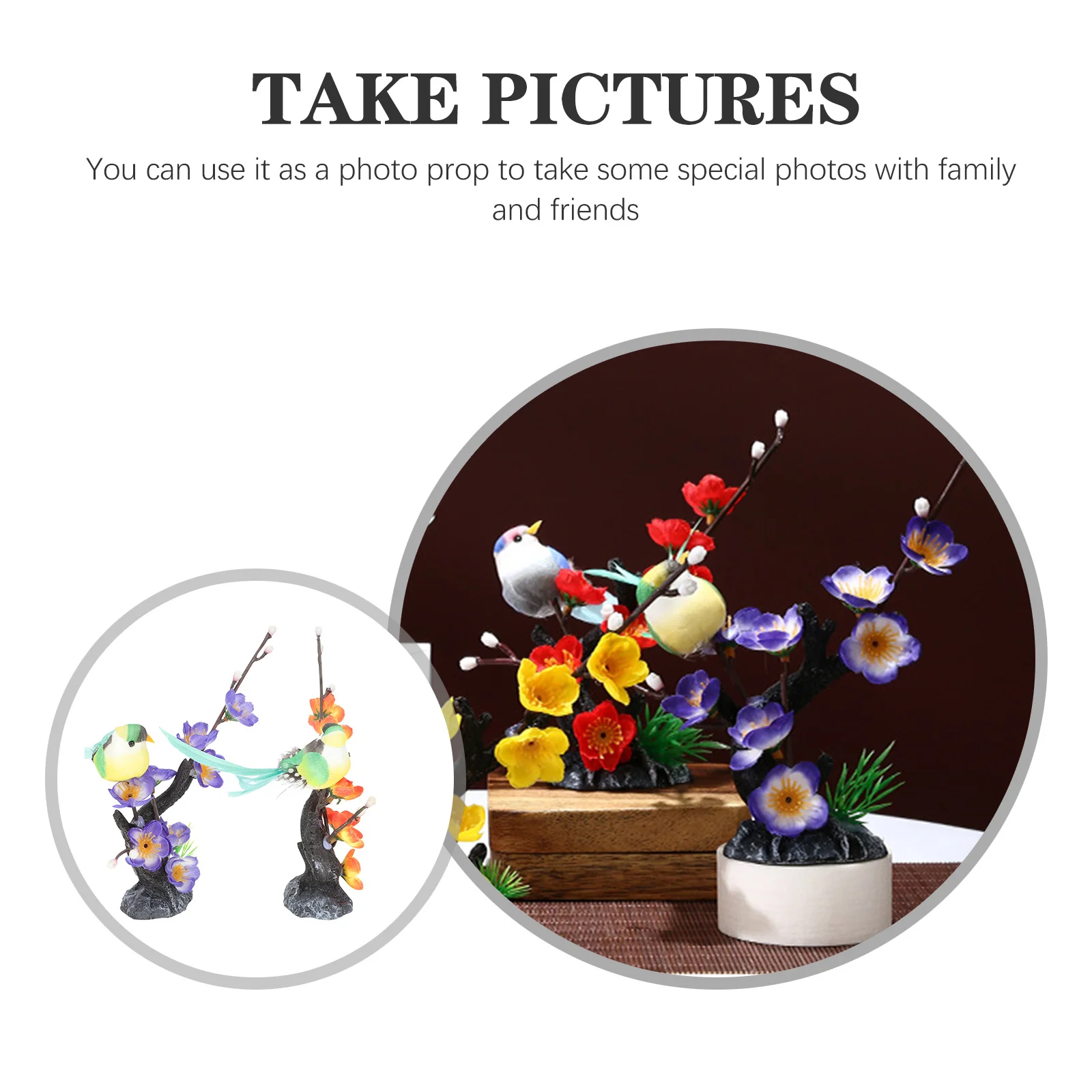 

2Pcs Artificial Plum Blossom Decor Creative Sushi Plate Ornament Cold Dish Decoration Restaurant Supply Fake Plant