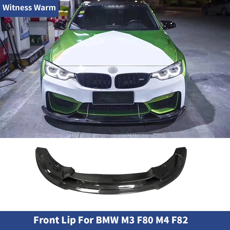 Carbon Fiber FRP Front Bumper Lip Splitters Spoiler Guard for BMW F80 M3 F82 F83 M4 Body Kit 2014 - 2020 Tuning