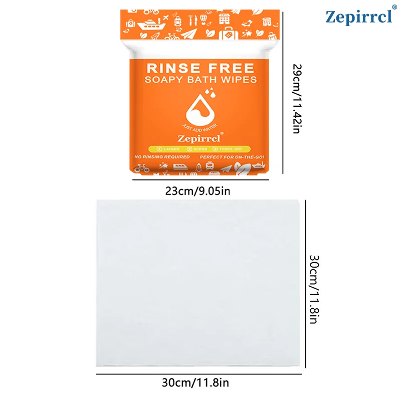 1Pack/3Packs Disposable Foam Bath Towel, Portable Soap Towel, All-In-One Shower Towel, Comes with Soap, Can Be Wetted with Water and Rubbed to Produce Foam for Cleaning the Body, No Rinsing Required, Suitable for Elderly and Bedridden Patients, 30*30cm, 25Count/Pack