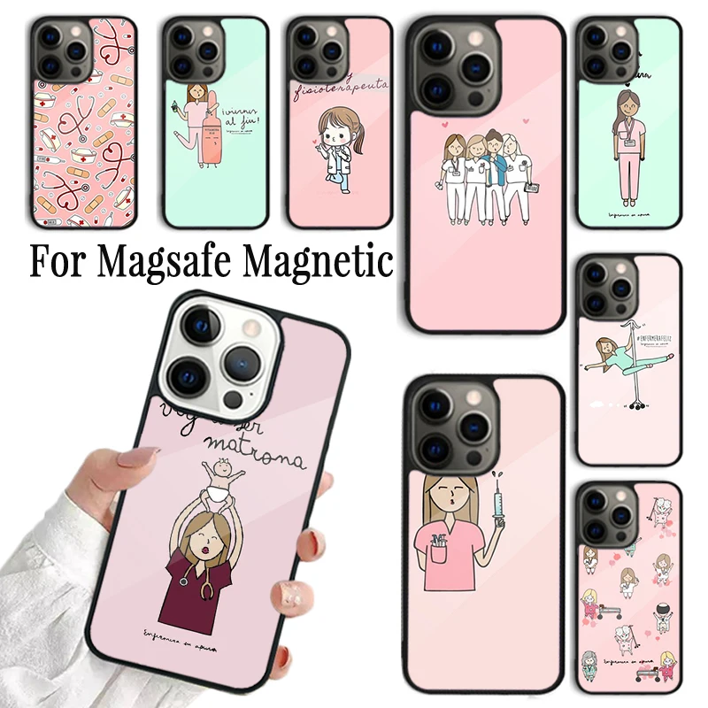 Phone Case For iPhone 16 15 14 13 12 11 Pro Max Plus Magsafe Magnetic Wireless Cover Doctor Nurse Medical Medicine Health