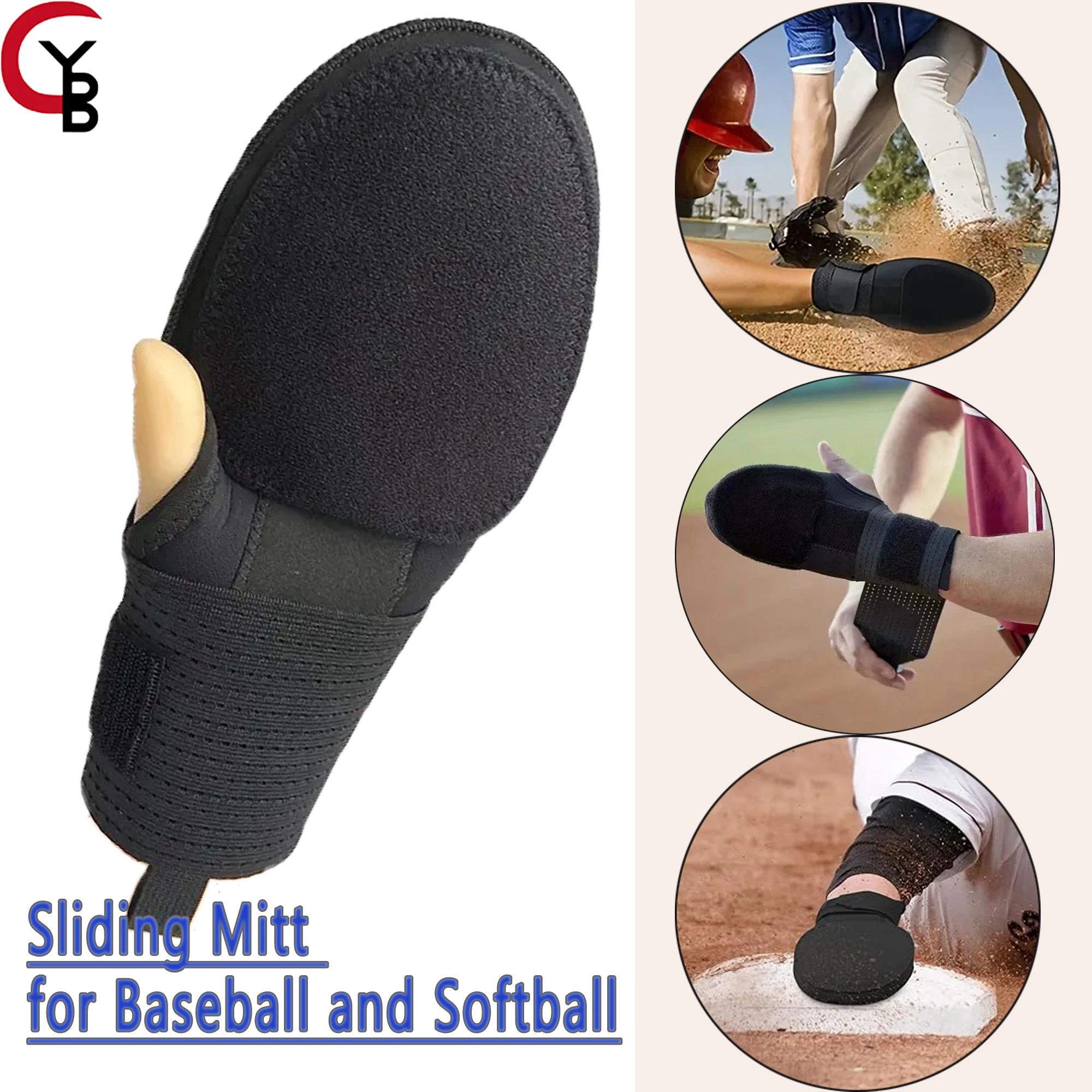 1 Pcs Baseball Sliding Mitt Left Hand Softball Sliding Mitt for Baseball and Softball ， Hand Protection for Men Women Adults