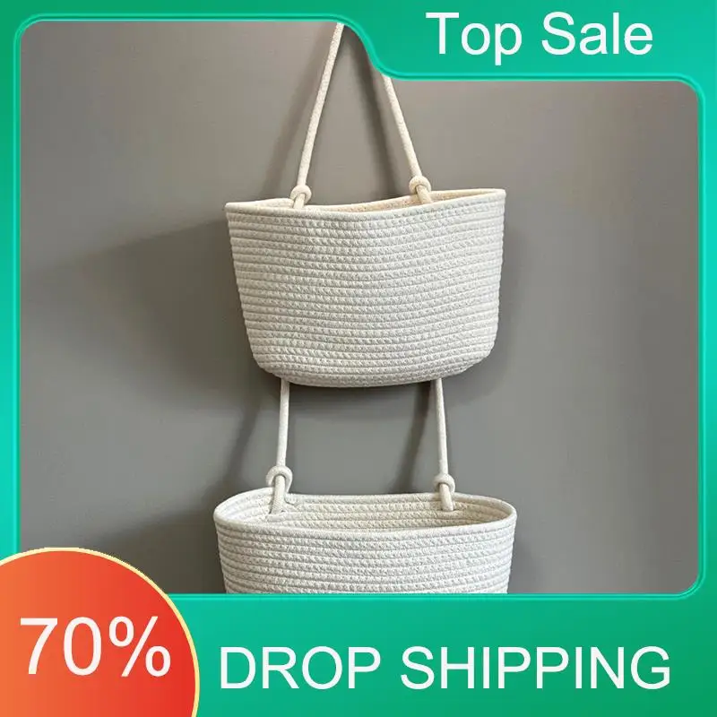 ^Arrival Three-Layer Wall-Mounted Storage Baskets For Household Items, Hanging Woven Basket Design, Space-Saving Home Rack Off-W
