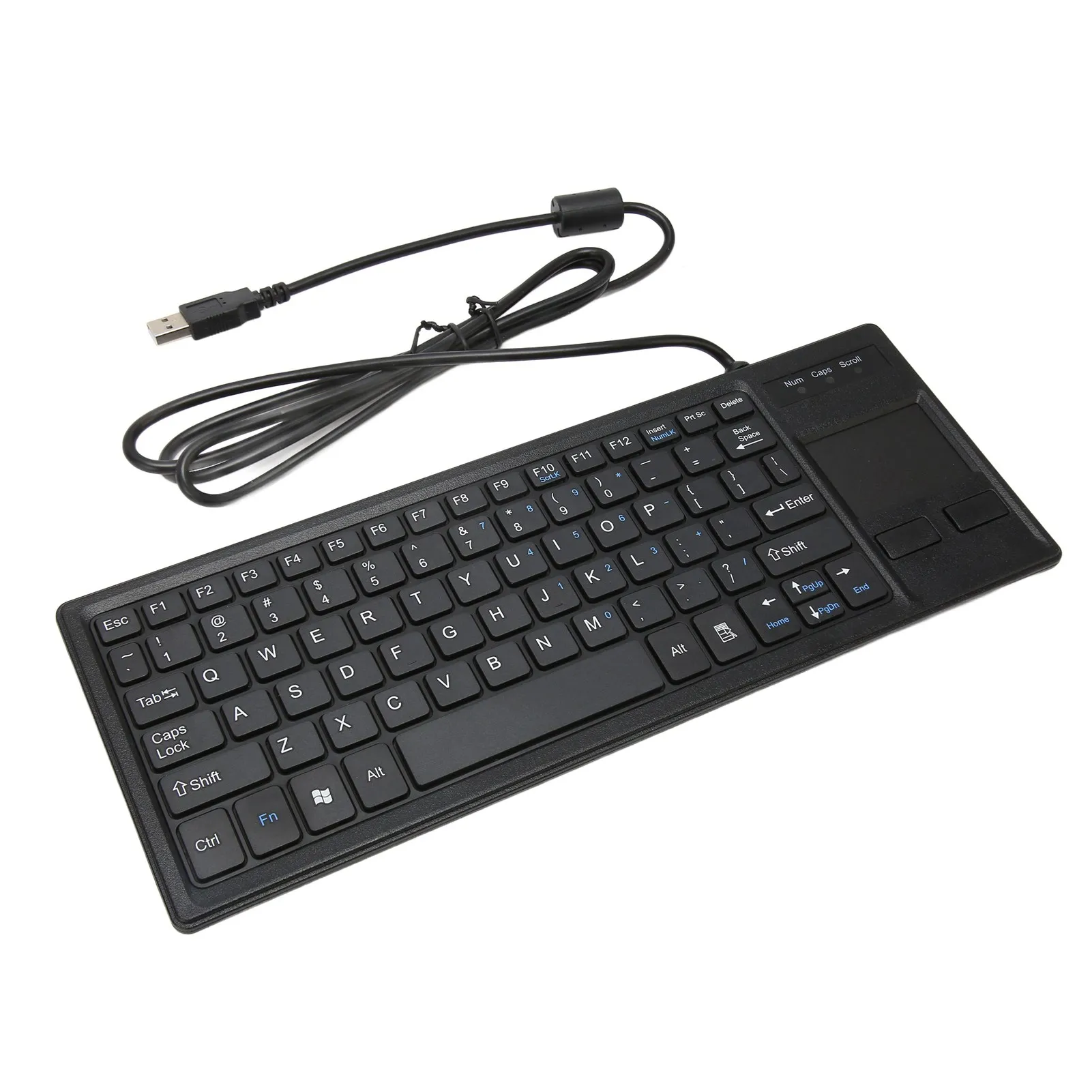 K-800 Keyboard with Touchpad Wired Ultra Thin Mini Compact Touch Keyboard with HUB Function