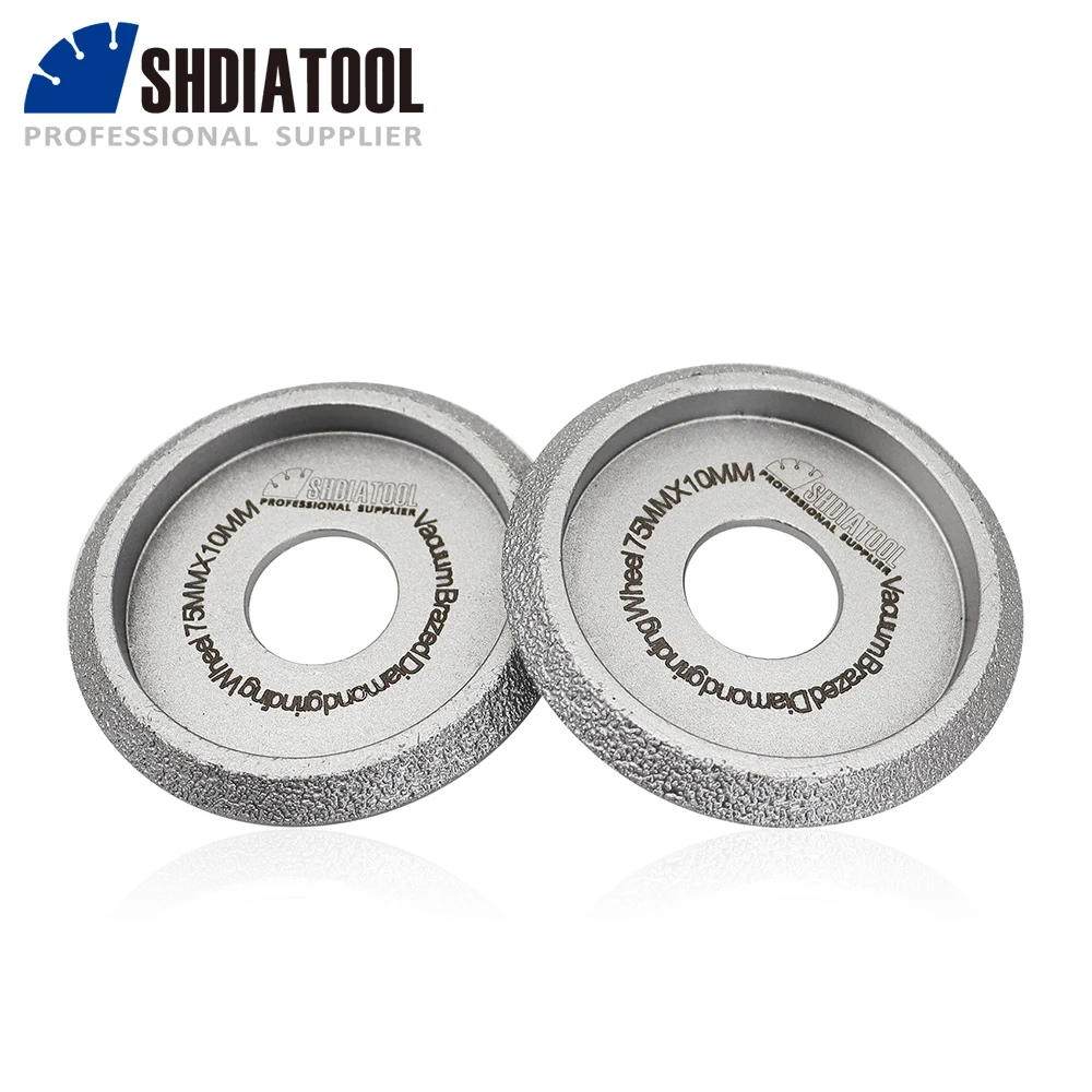 

SHDIATOOL 2pcs 75x10mm Diamond Grinding Profile Wheel Hand Grinder Tile Porcelain Milling Edge Marble Cup Wheel Arbor22.23mm