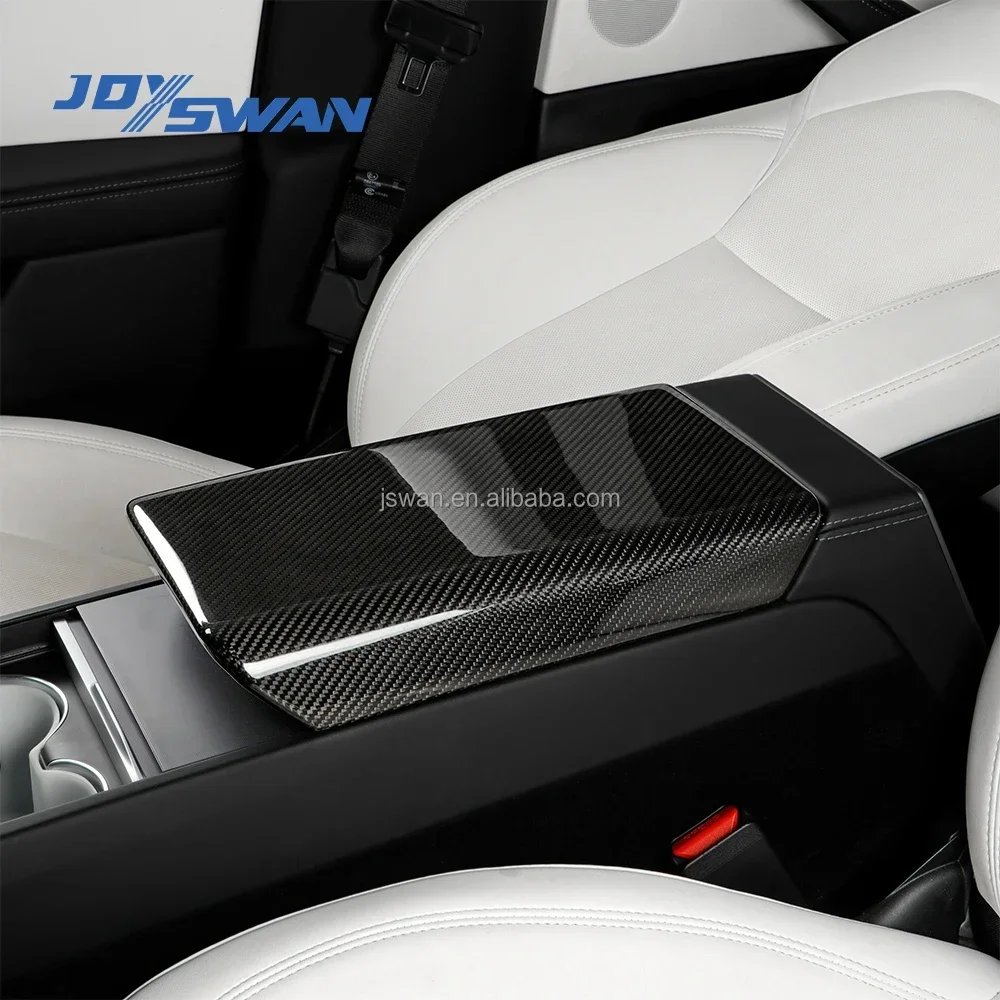 غطاء مسند ذراع وحدة التحكم المركزية من ألياف الكربون لطراز تسلا 3 هايلاند (2024+) #6