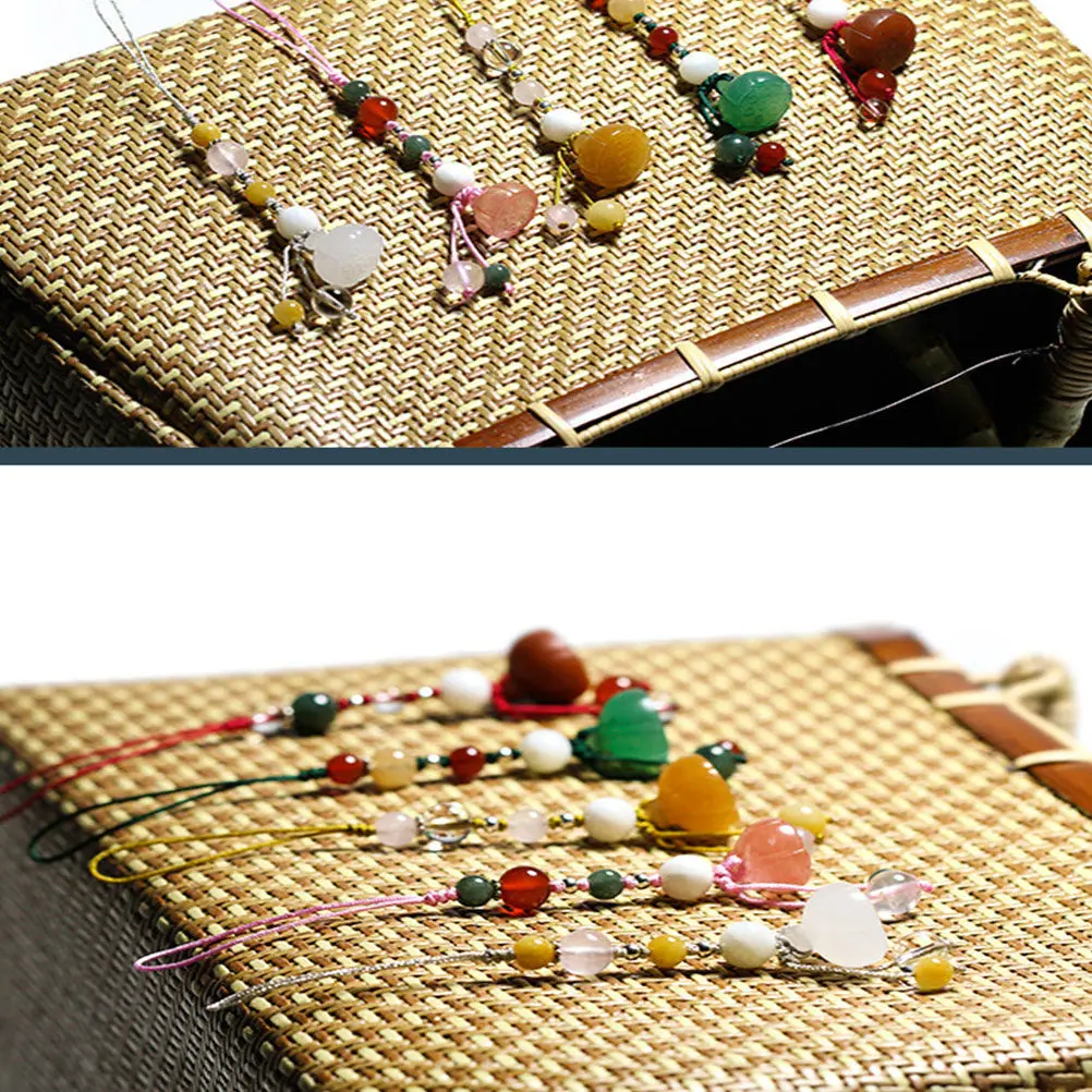 1Pcs Seed Pod Charm Pendant Vintage Chinese Strap Lanyard for Mobile Camera Tablet USB Key Ring Gift