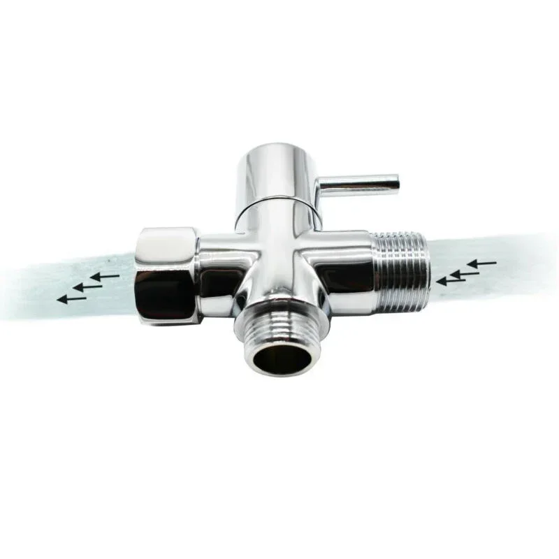 1/2inch Brass 3Ways Diverter Valve Joint Adapter For Shower Head Sprinkler T Shape Adapter Connector For Angle Valve Hose Bath