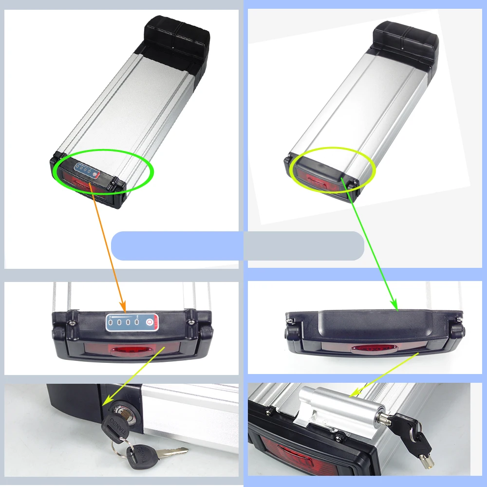 24V 36V Rear Pack Bike Battery Box 35pcs 40pcs 50pcs Cells Only Empty Shell Electric Bike Without Battery Cells