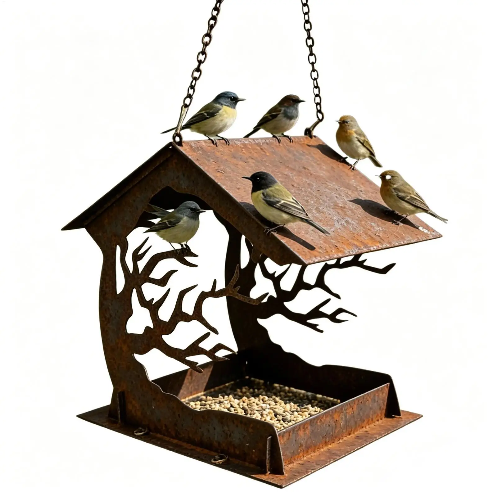 

Bird Feeders For Outdoors Rainproof Large Capacity Feeding Dispenser Hangable Bird Feeder For Patio Lawn Backyard Balcony