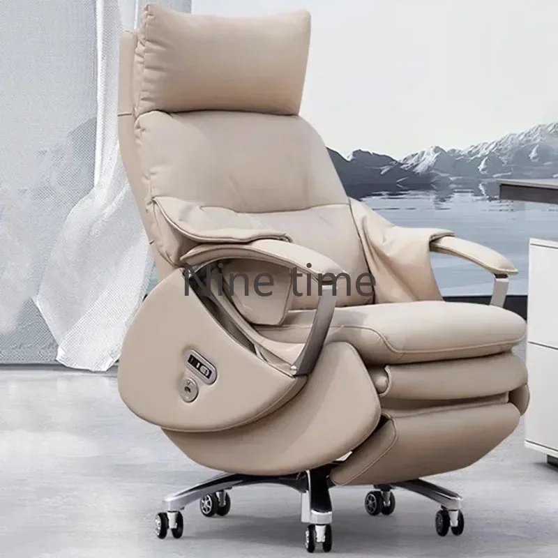 

Leather Modern Office Chairs Makeup Boss Recliner Massage Computer Chair Autofull Ergonomic Silla Oficina School Furniture