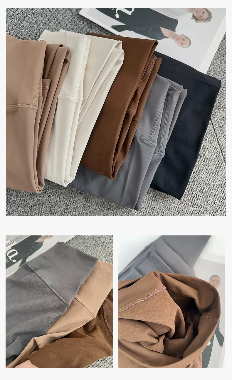 2026 Herbst Winter Neue Hochtaillierte Warme Sport-Leggings Elastische Schlanke Weiche Lauf- Radsport- Freizeit- Workout- Fitness- Yoga-Hosen – Detail 8