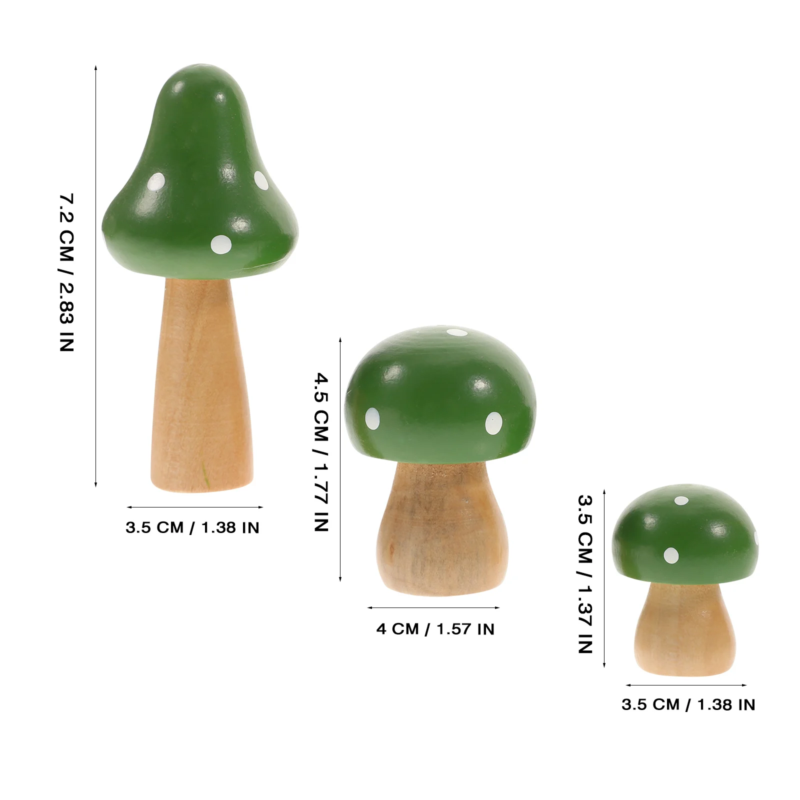 

3 Pcs Christmas Decor Small Mushroom Ornament Moss Landscape Decoration Simulation Miniature Dashboard Green s