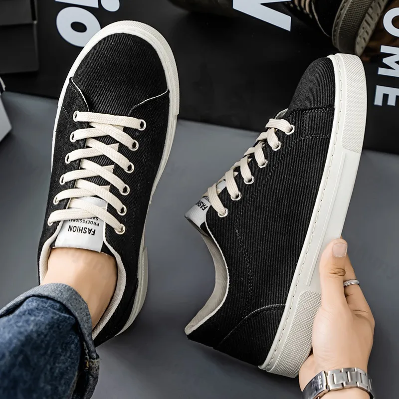 

Весна 2024, новый лаконичный дизайн, повседневные одиночные туфли для мужчин, низкие модные тенденции, удобные универсальные нескользящие парусиновые кроссовки