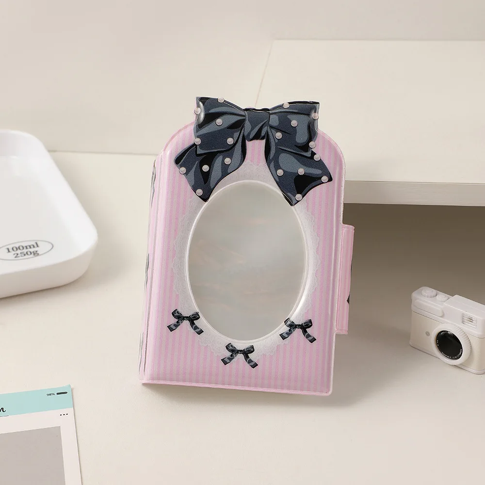 Ins Girl Bow Round Hollow Student One Palace Grid Small Card Storage Star Chasing Three Inch Album