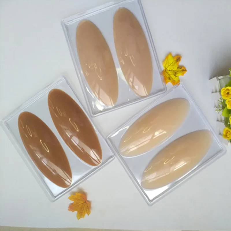 1Pair Membrane-Free Silicone Calf Pads Self Adhesive No-Show Invisible Calves Support Reusable for Legs Shape Pads