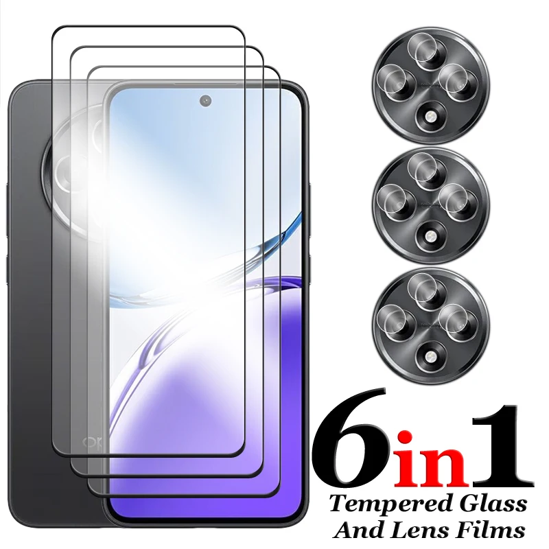 

6in1 For Oppo Reno12 F 4G Glass For Reno12 F Tempered Glass 2.5D Full Cover Glue Screen Protector For Oppo Reno12 F 4G Lens Film