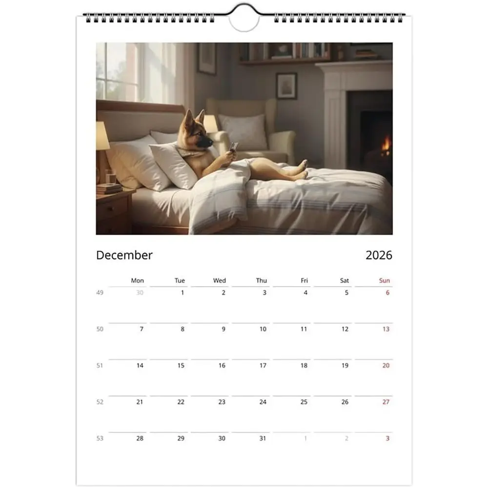 

Creative Pug Calendar 2026 Beagle Golden Retriever Wall Calendar German Shepherd Daily Activities Funny Dog Calendar Home Decor