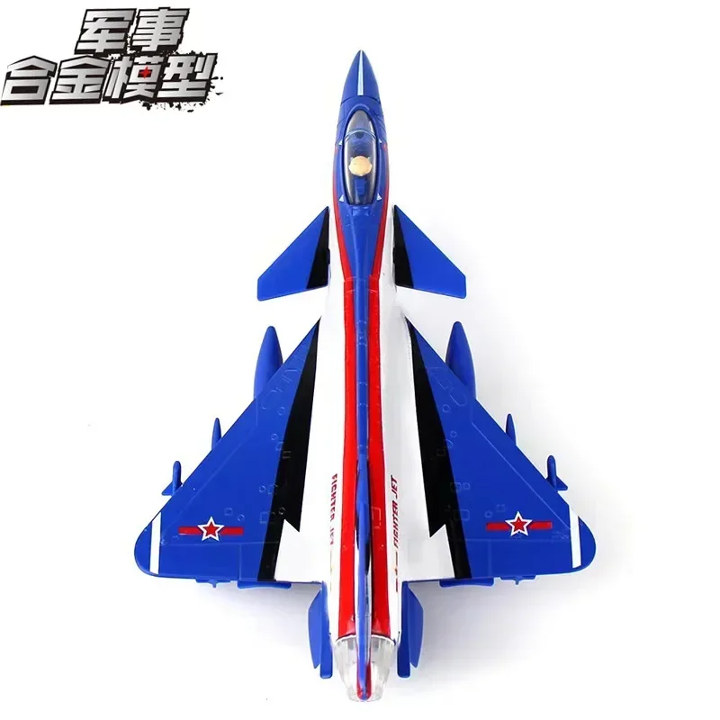 Alloy J-10 Fighter JET model acoustooptic return force aviation military aircraft model Toy Ornament Gift F543