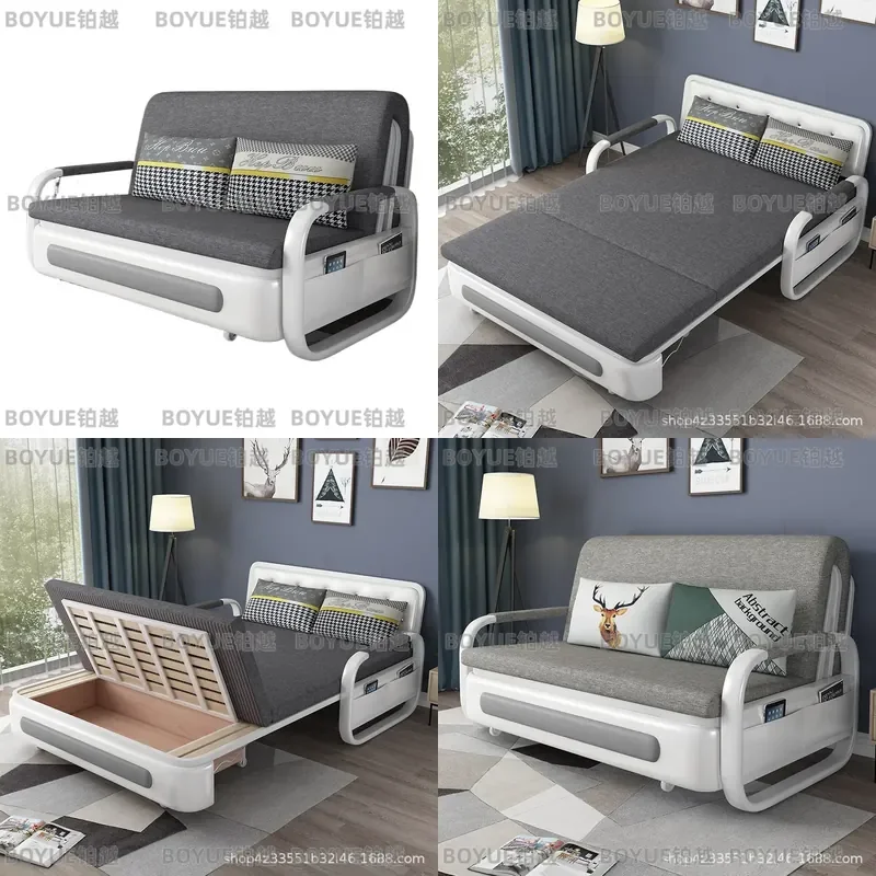 Foldable Convertible Sofa Bed Multifunctional Telescopic Couch for Living Room Space Saving Dual Use Sleeper Furniture