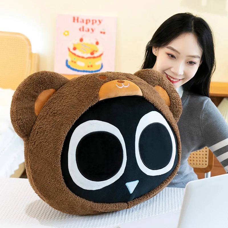 Juguete de peluche de gato negro Kawaii de Luo Xiaohei Adventure, muñeco de peluche de gato de ojo grande, almohada bonita de gran tamaño para niños, cumpleaños, Navidad