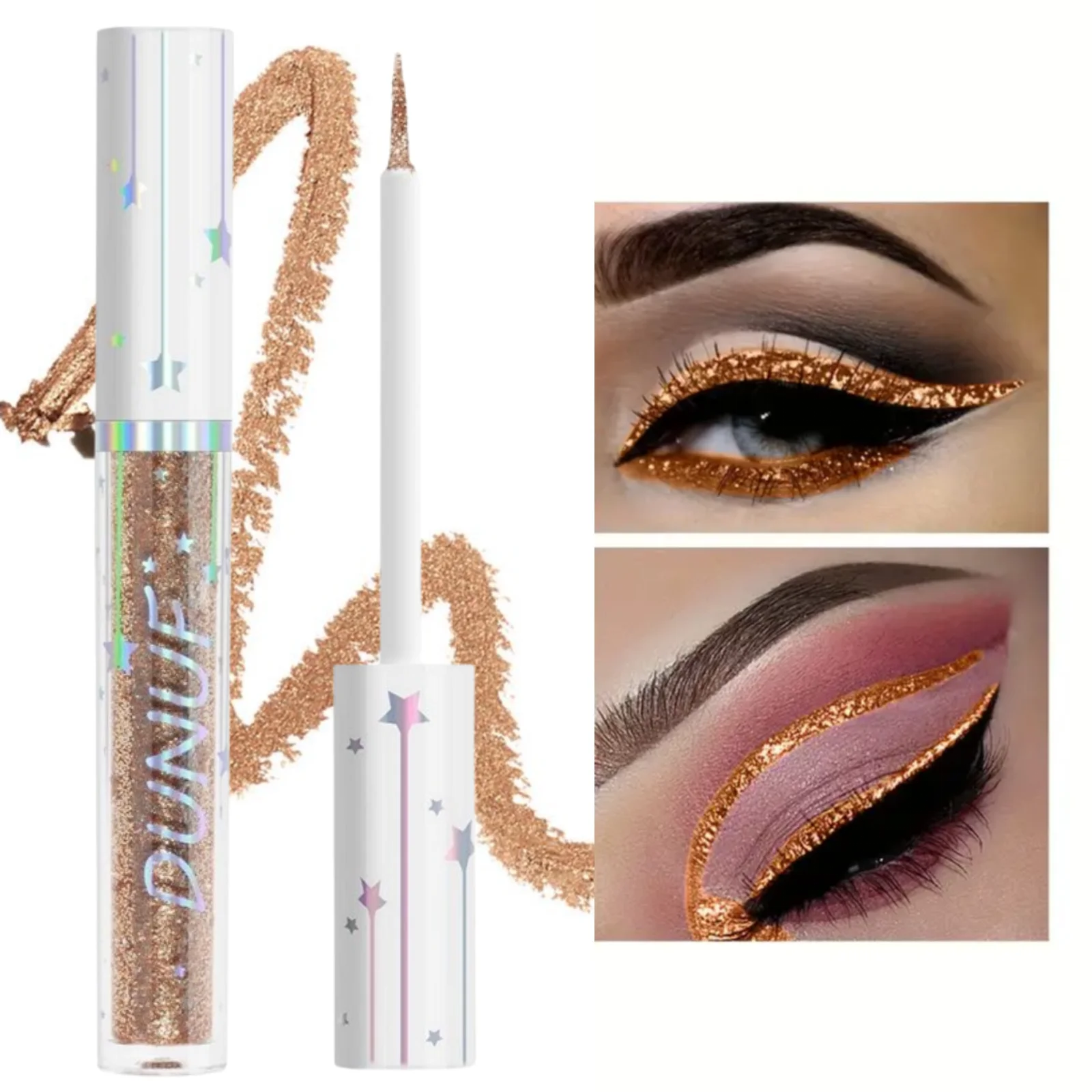 1PC Colored Shiny Liquid Eyeliner and Eye Shadow Pencil, Glitter, Easy Makeup Removal, Suitable for Festival and Stage Makeup