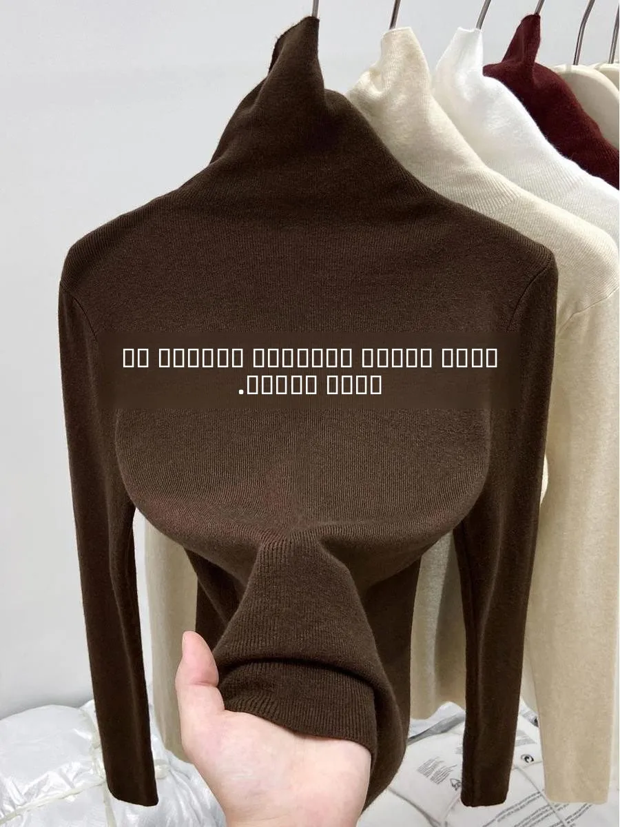 

Женский шерстяной вязаный свитер с высоким воротником для похудения, базовый слой, американский стиль, с длинными рукавами, повседневный, модный