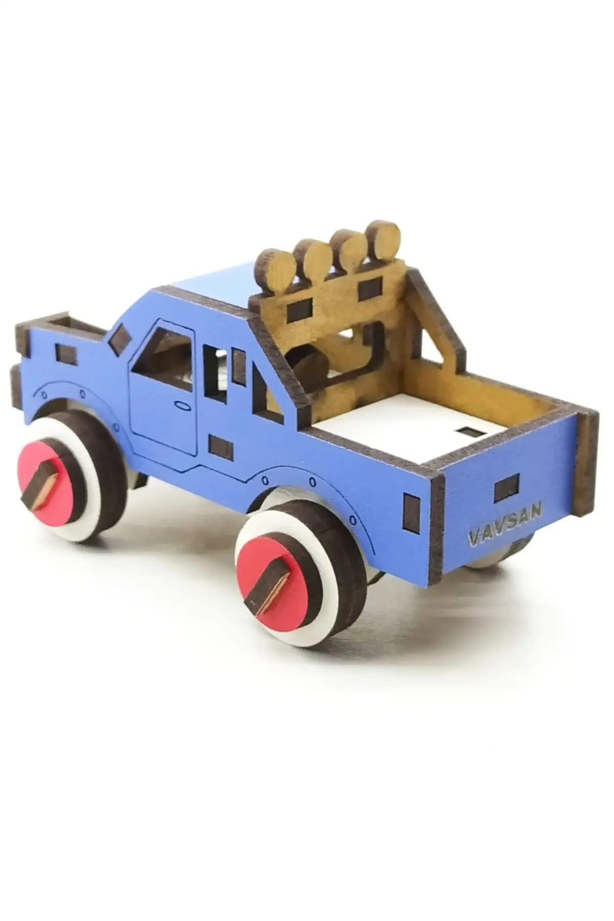 Houten Auto Mini Pickup Speelgoed Auto Blauw Voor Kinderen Educatief Gift Model Blokken Diy Kinderen Vergadering